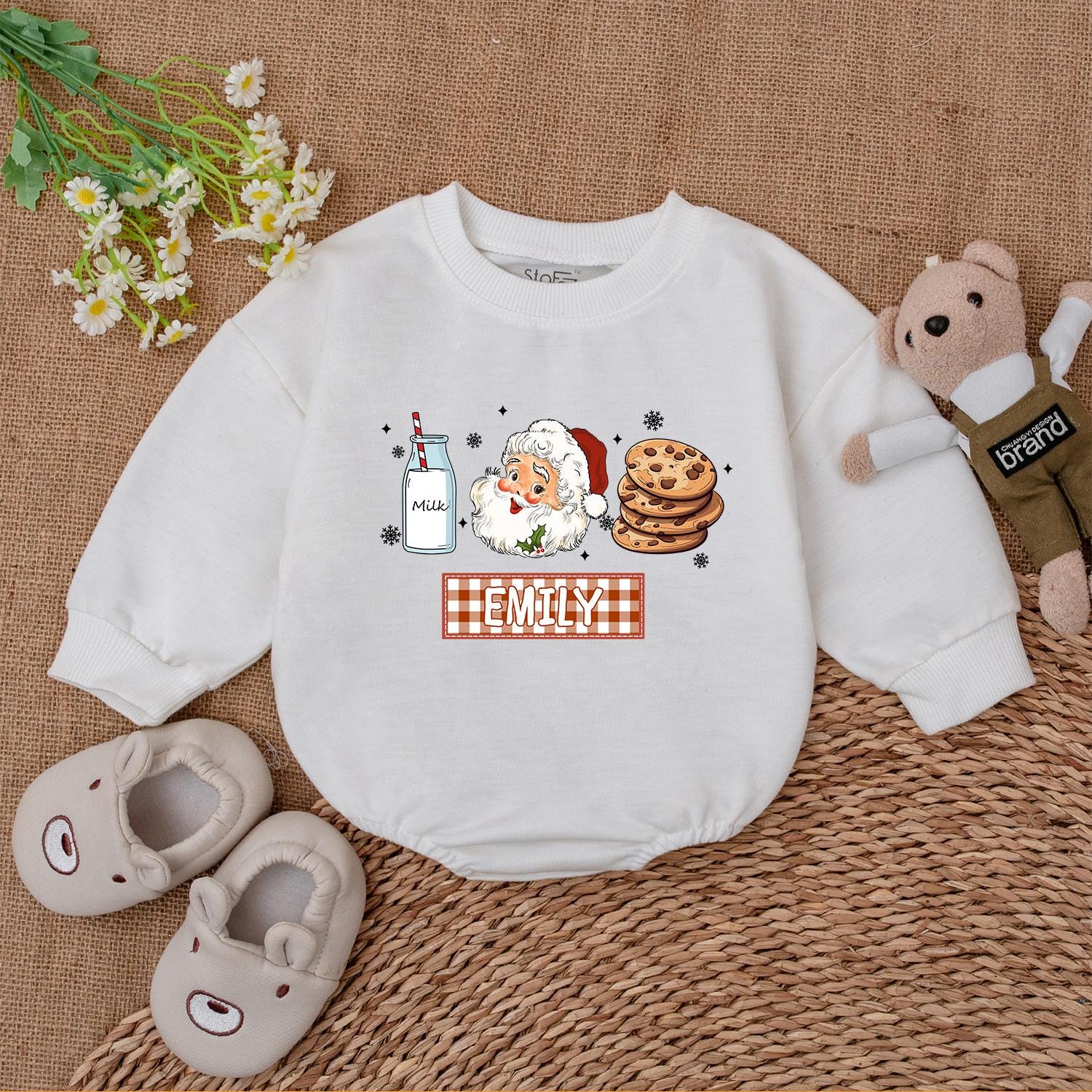 Retro Santa Baby Romper: Unique Xmas & Baby Shower Gift