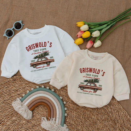 First Christmas Retro Baby Romper, Holiday Bodysuit for Newborns