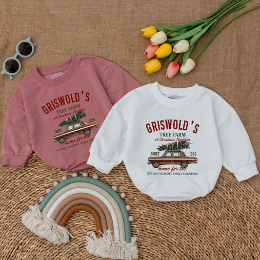 First Christmas Retro Baby Romper, Holiday Bodysuit for Newborns