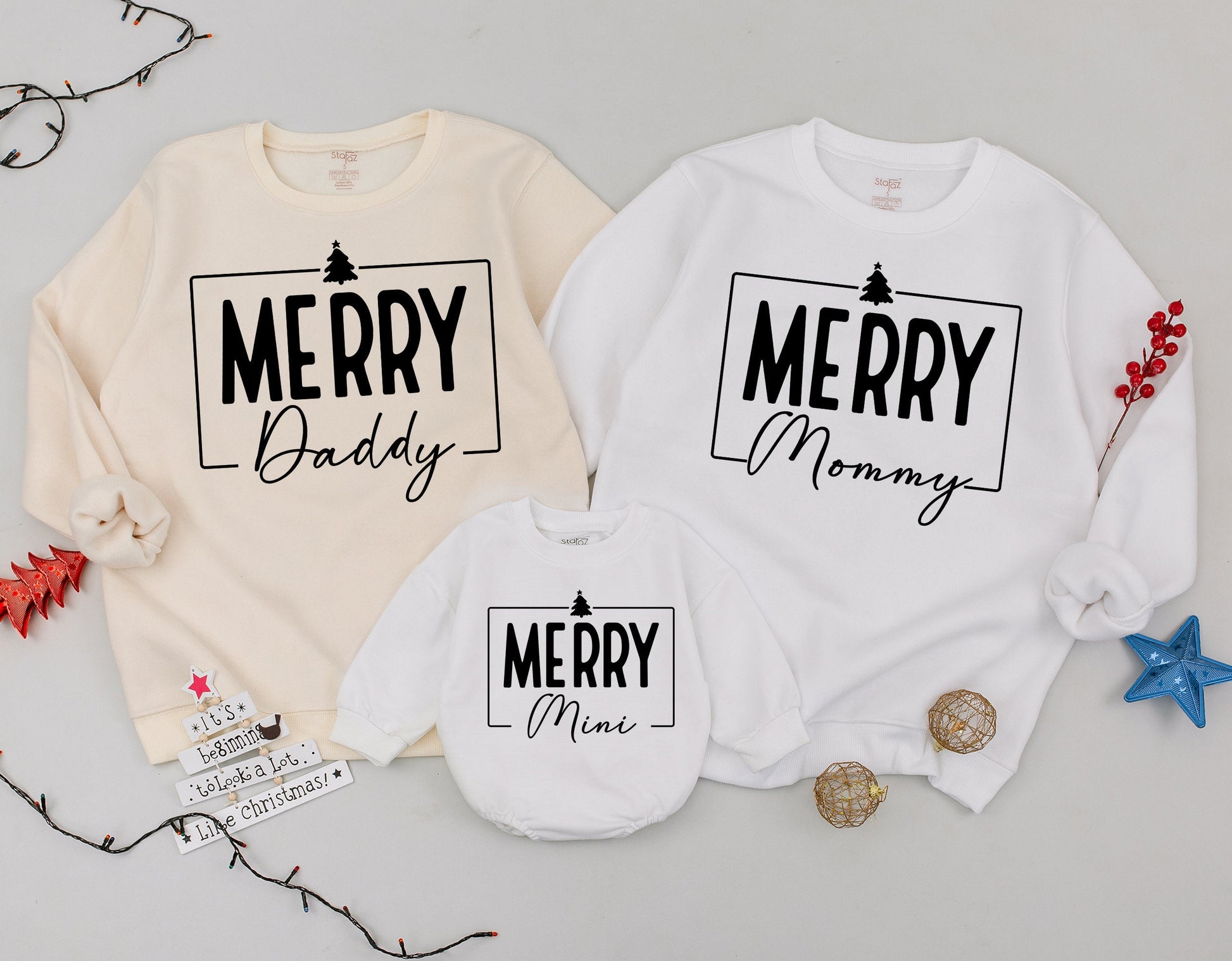 Matching Family Christmas Pajamas & Sweaters: Mommy and Me Outfits