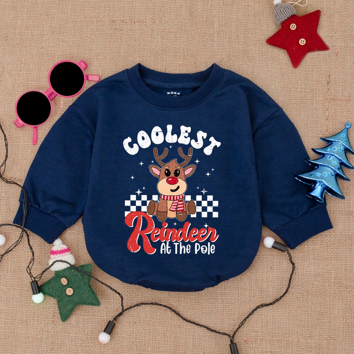 Reindeer Christmas Baby Romper: Cozy Holiday Bodysuit & Gift Idea