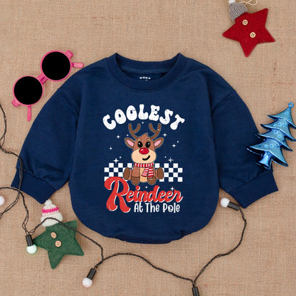 Reindeer Christmas Baby Romper: Cozy Holiday Bodysuit & Gift Idea