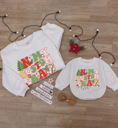 Festive Family Outfits: Bubble Romper & Custom Christmas Shirts