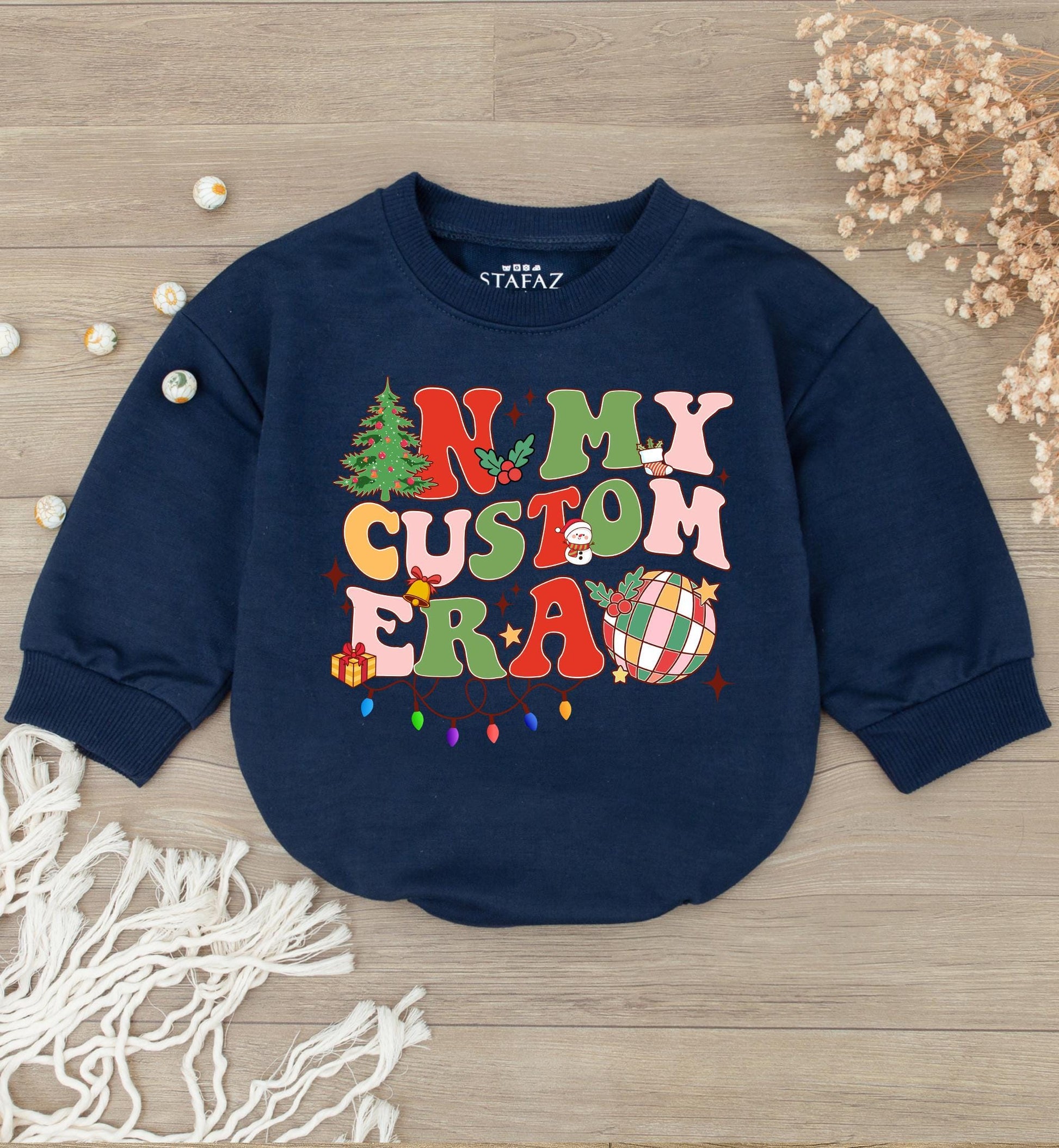 Festive Family Outfits: Bubble Romper & Custom Christmas Shirts