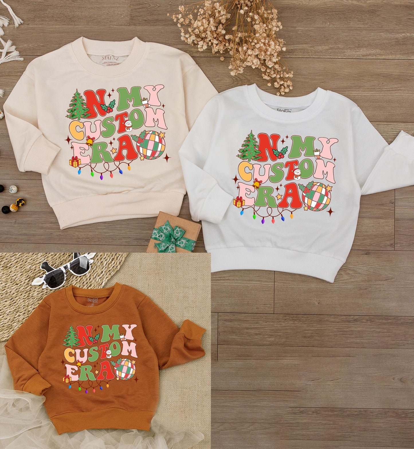 Festive Family Outfits: Bubble Romper & Custom Christmas Shirts