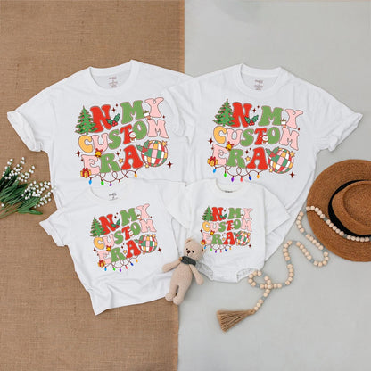 Christmas Family Tees & Rompers: Retro Boho Baby & Mom Apparel