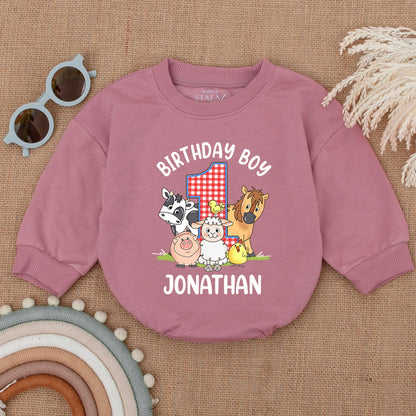 Farm Theme 1st Birthday Outfit | Personalized Bee Romper for Baby