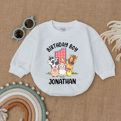 Farm Theme 1st Birthday Outfit | Personalized Bee Romper for Baby