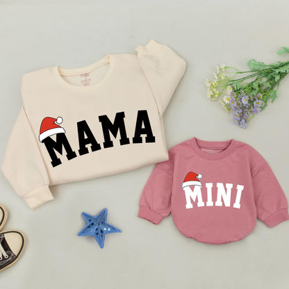 Matching Family Christmas Sweatshirts: Mama, Dada, and Mini Outfits