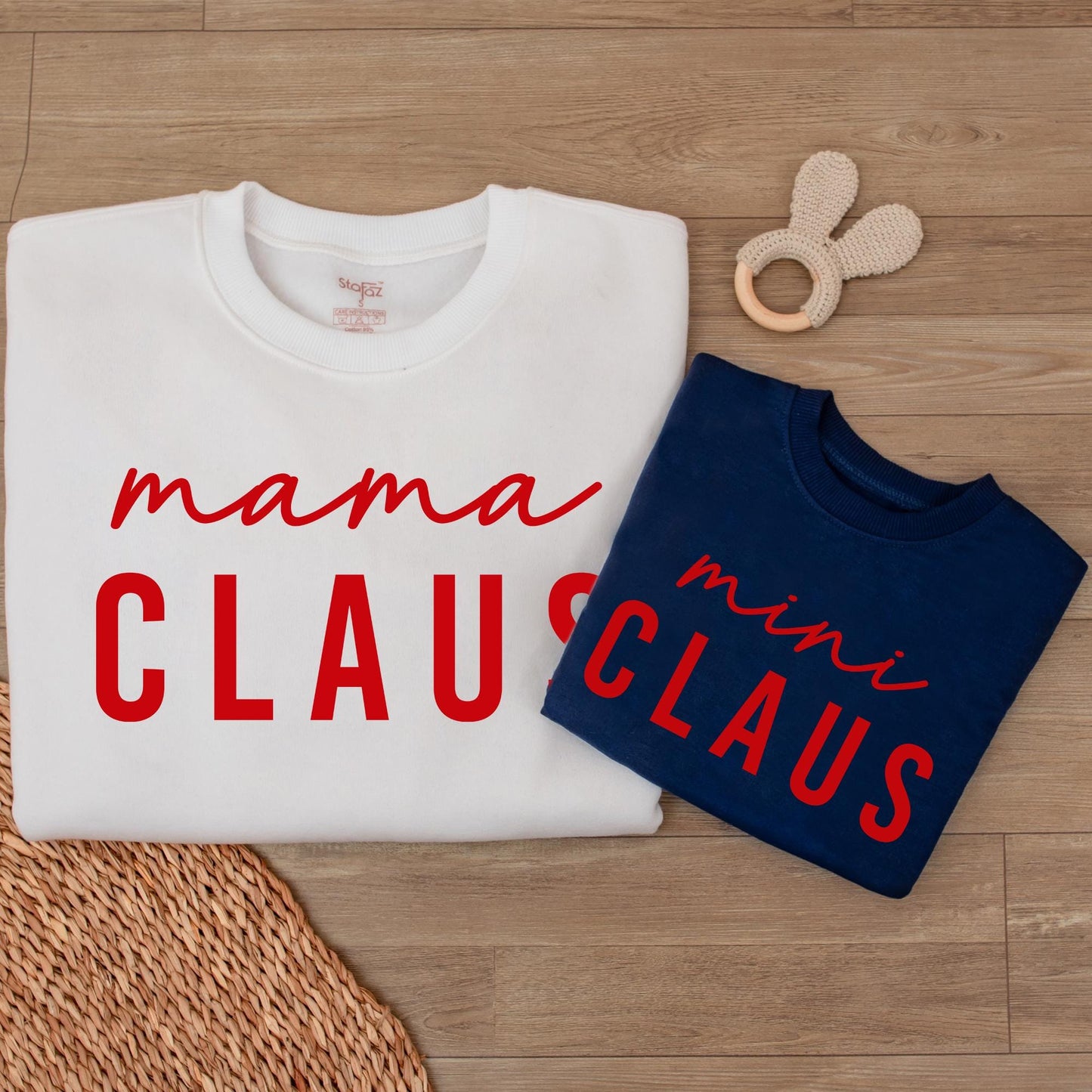 Matching Christmas Sweaters: Mama and Mini Claus Family Outfits