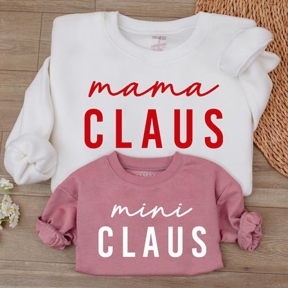 Matching Christmas Sweaters: Mama and Mini Claus Family Outfits