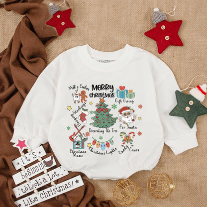 Santa Baby First Christmas Romper: Cozy Oversized Holiday Outfit