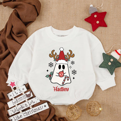 Reindeer Christmas Baby Romper: Cozy Newborn Holiday Outfit