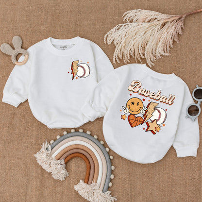 Baseball First Birthday Outfit, Fall Baby Bodysuit, Sport Romper