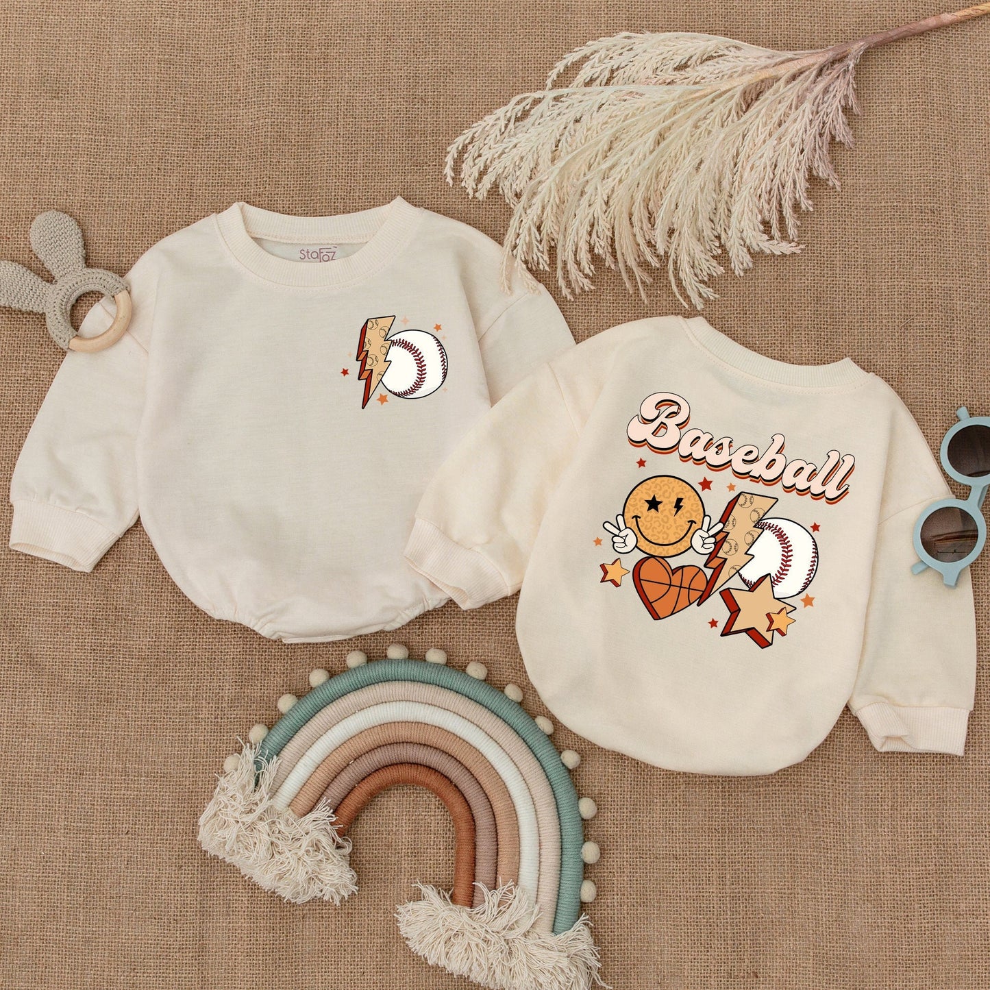 Baseball First Birthday Outfit, Fall Baby Bodysuit, Sport Romper