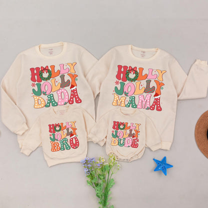 Festive Family Christmas Sweatshirts: Holly Jolly & Mommy and Me  