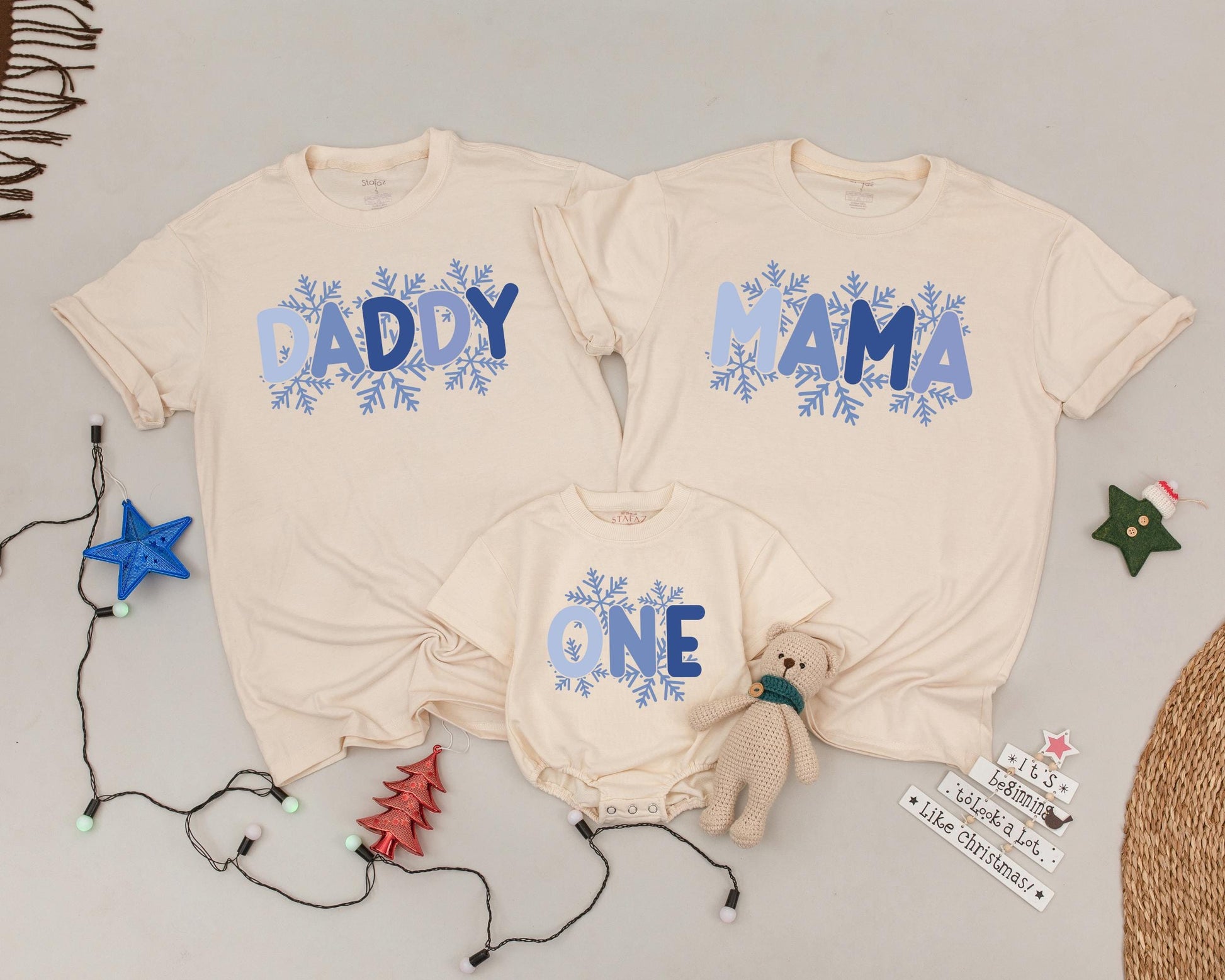 Winter One-derland Family Shirts: Matching Vintage Christmas Outfits