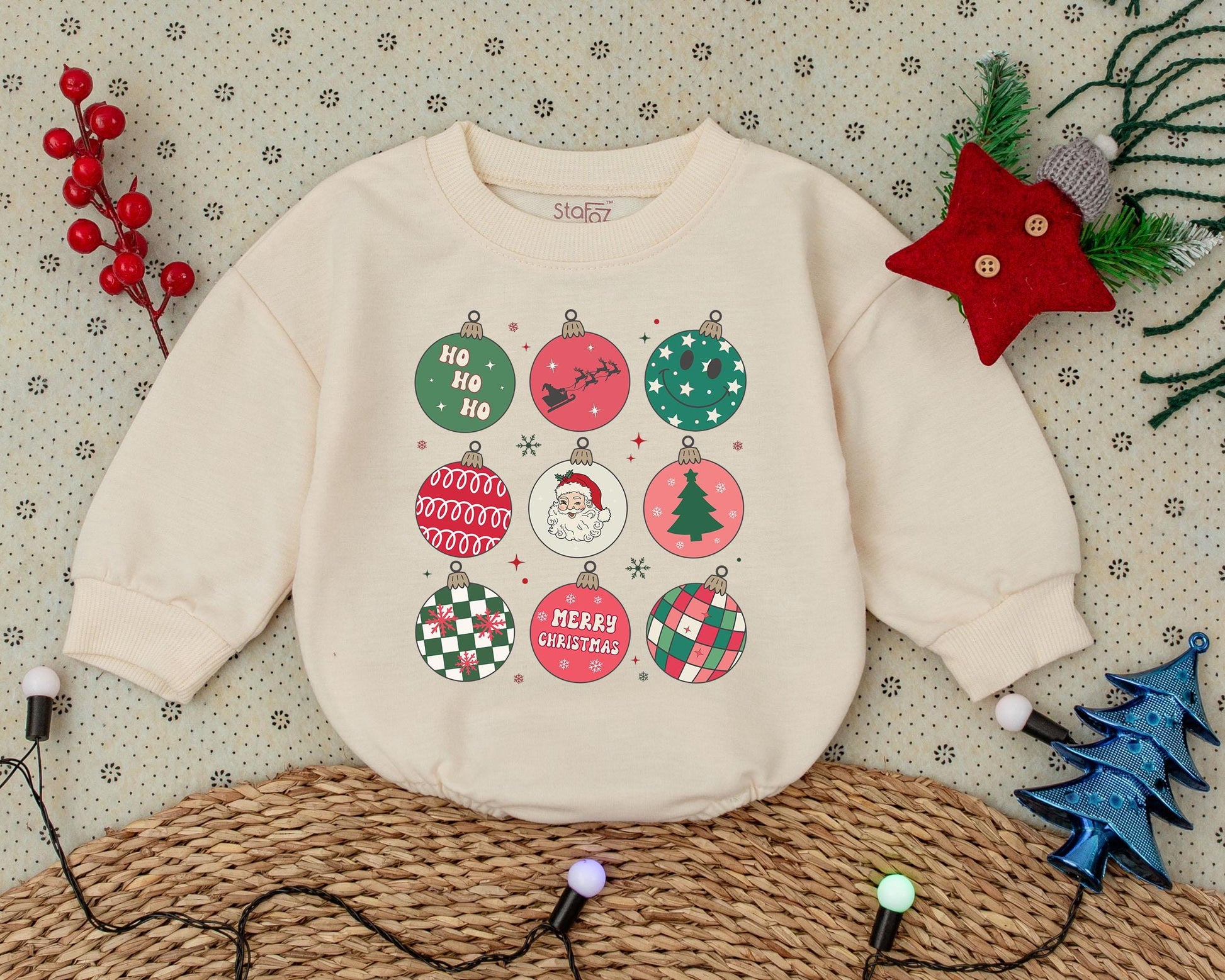 Vintage Christmas Romper - Baby's First Holiday Outfit & Gift