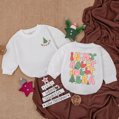 Festive Baby Christmas Romper and Sweatshirt Set for Newborns