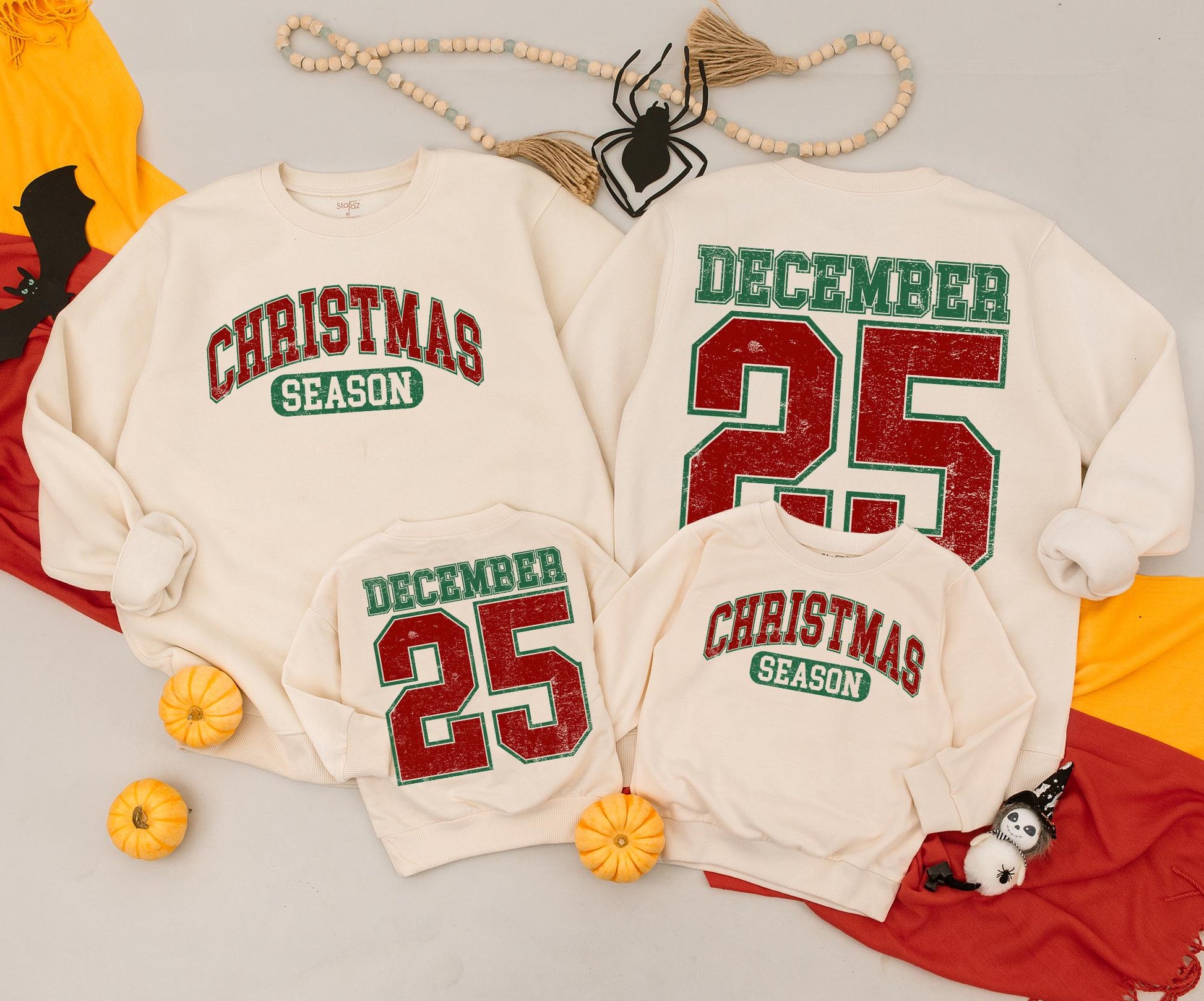 Vintage Distressed December 25 Sweatshirt Two Sided Toddler Baby Romper Christmas Holiday Outfit Cute Newborn Gift Red Green Design