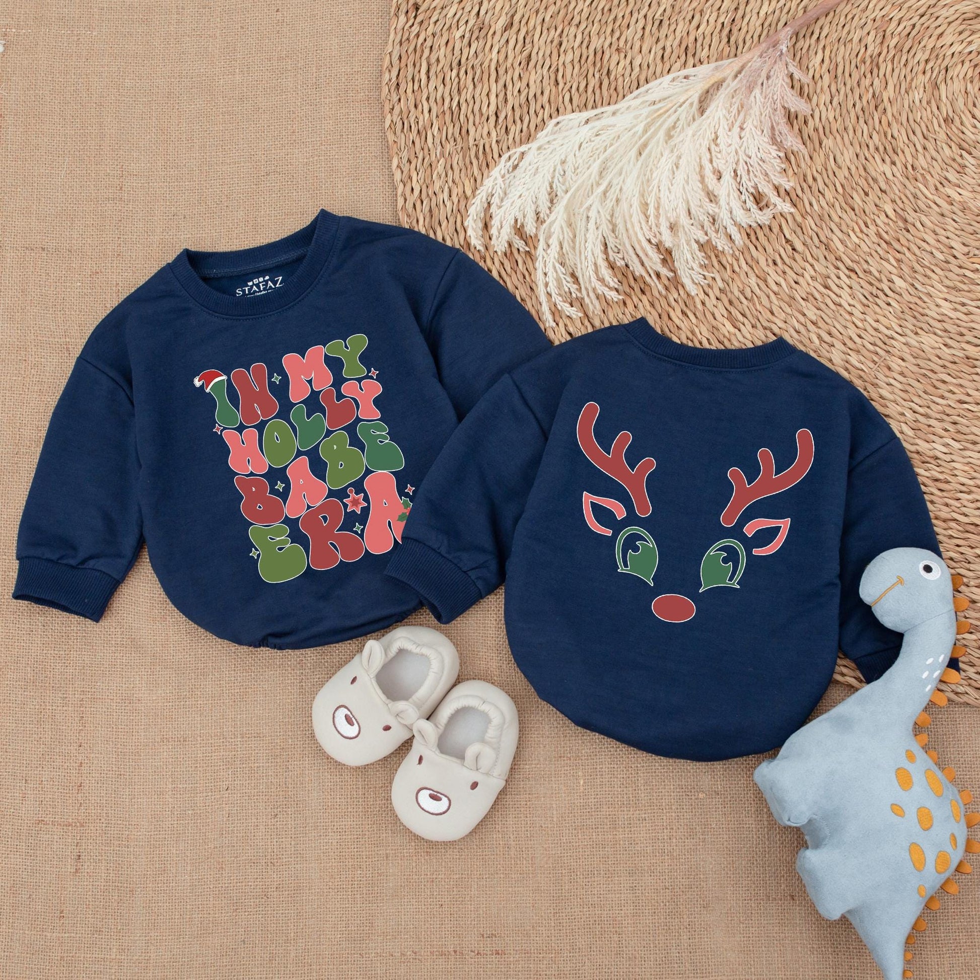 Holly Babe Christmas Romper & Sweatshirt: Cozy Holiday Baby Outfit
