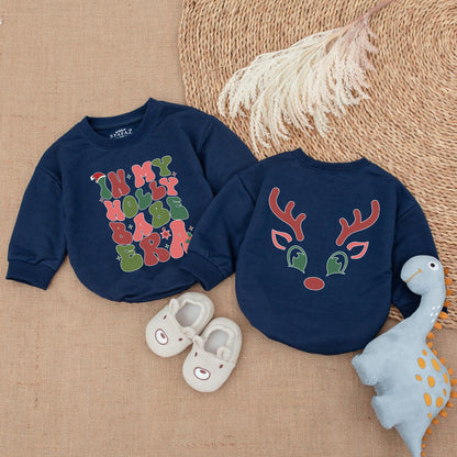 Holly Babe Christmas Romper & Sweatshirt: Cozy Holiday Baby Outfit