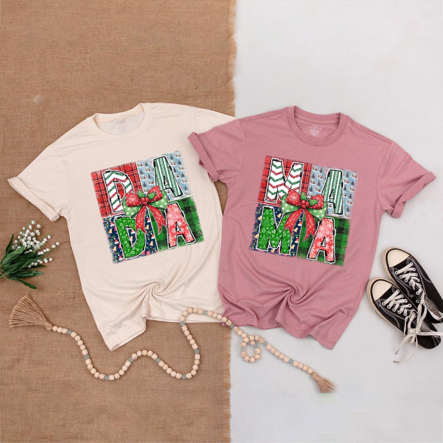 Holiday Mama & Mini Matching Outfits: Personalized Family Tees  