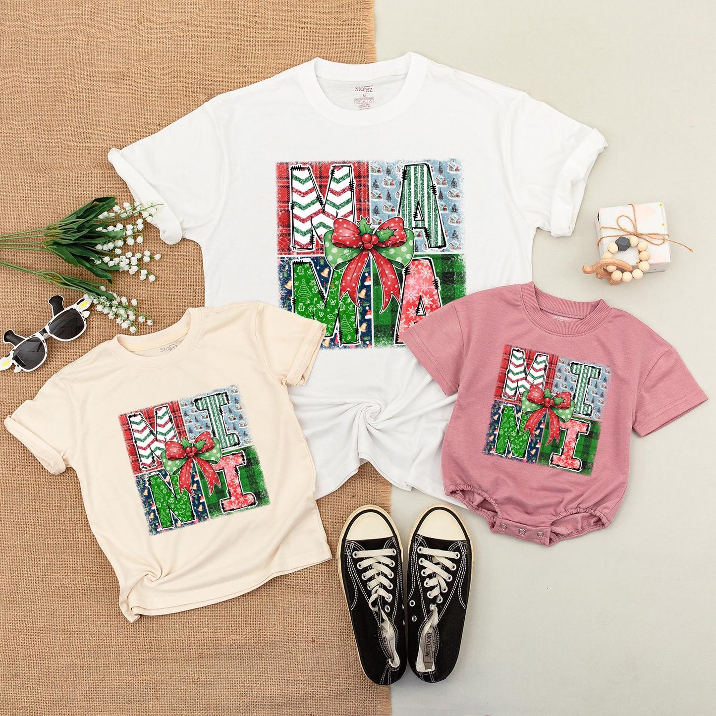 Holiday Mama & Mini Matching Outfits: Personalized Family Tees  