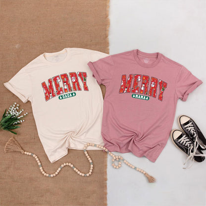 Festive Family T-Shirts: Merry Mom & Baby Holiday Gift Set  