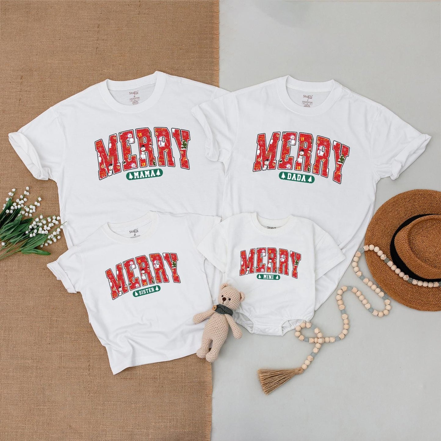 Festive Family T-Shirts: Merry Mom & Baby Holiday Gift Set  