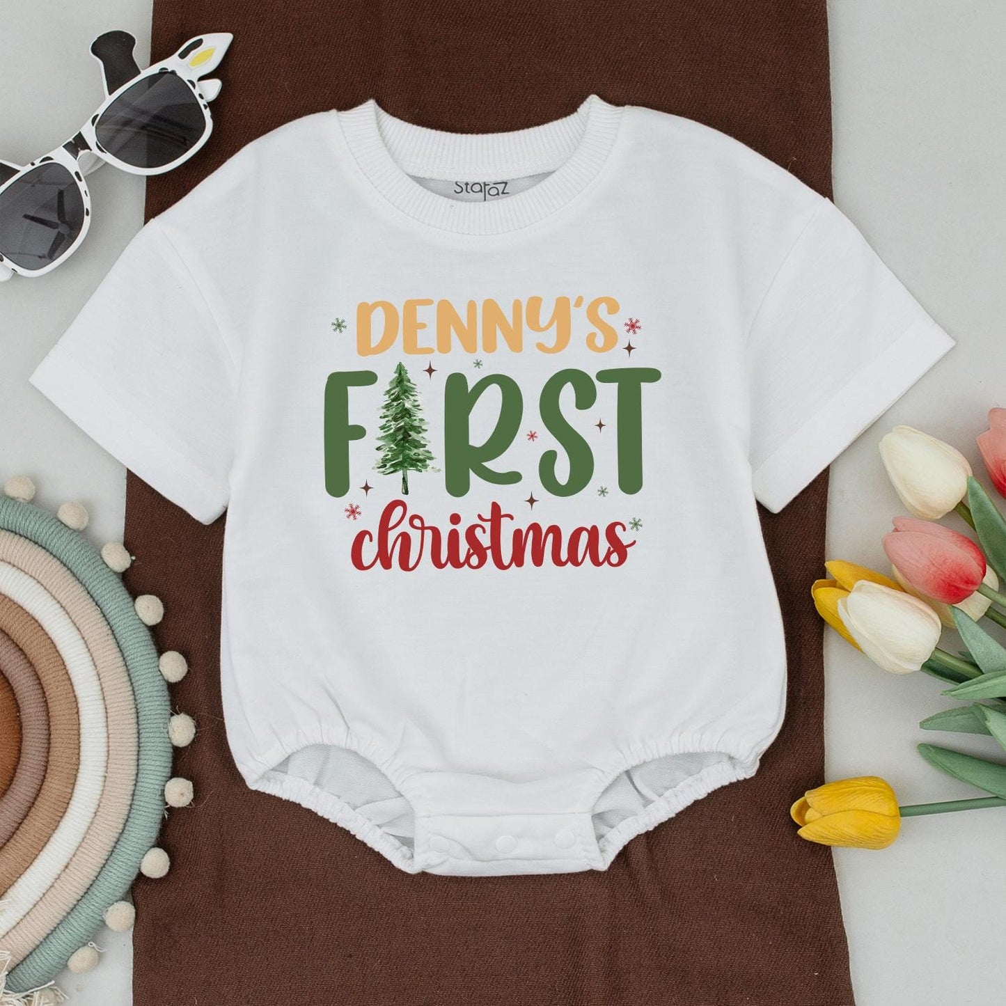 Festive First Christmas Family Outfit - Personalized T-Shirts Set