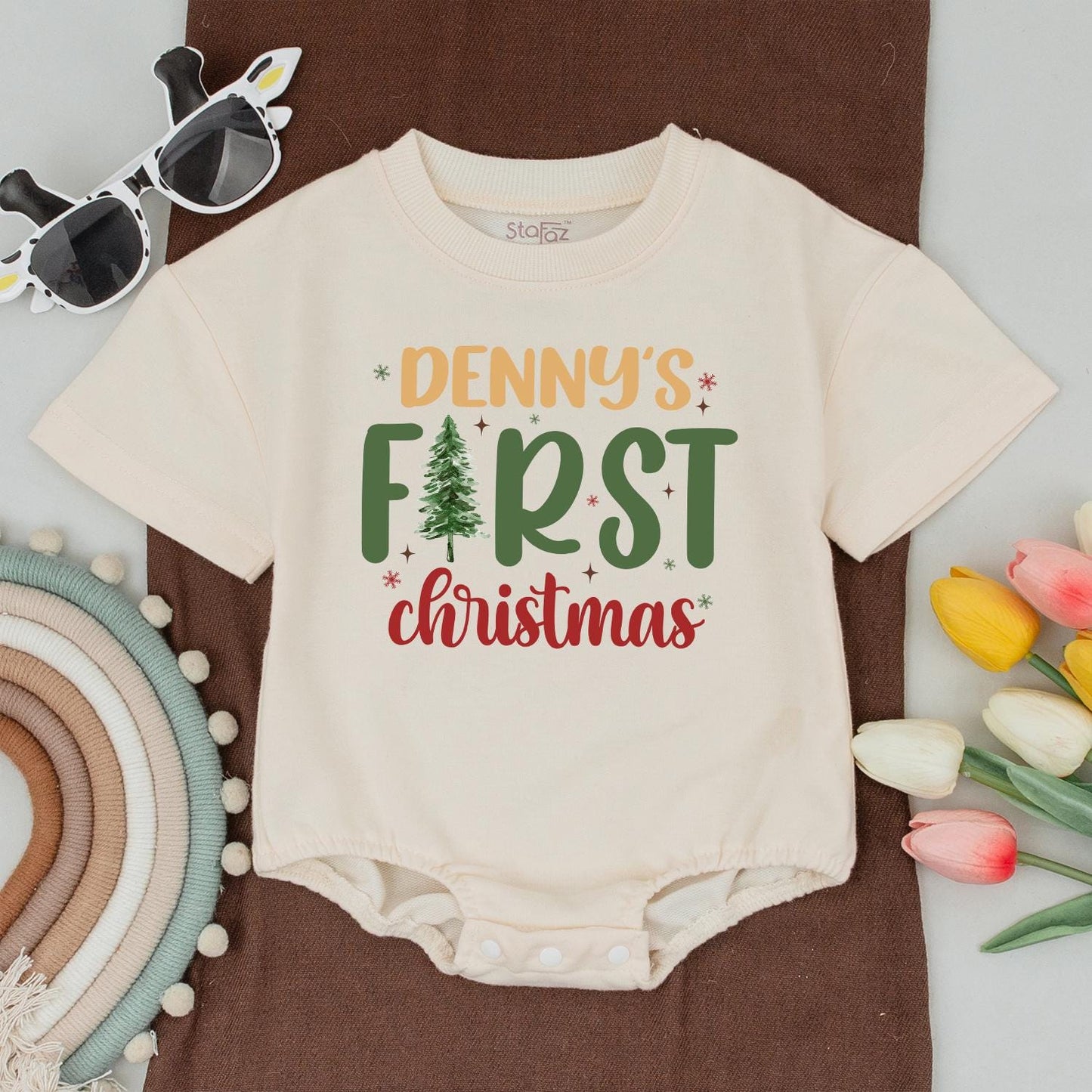 Festive First Christmas Family Outfit - Personalized T-Shirts Set