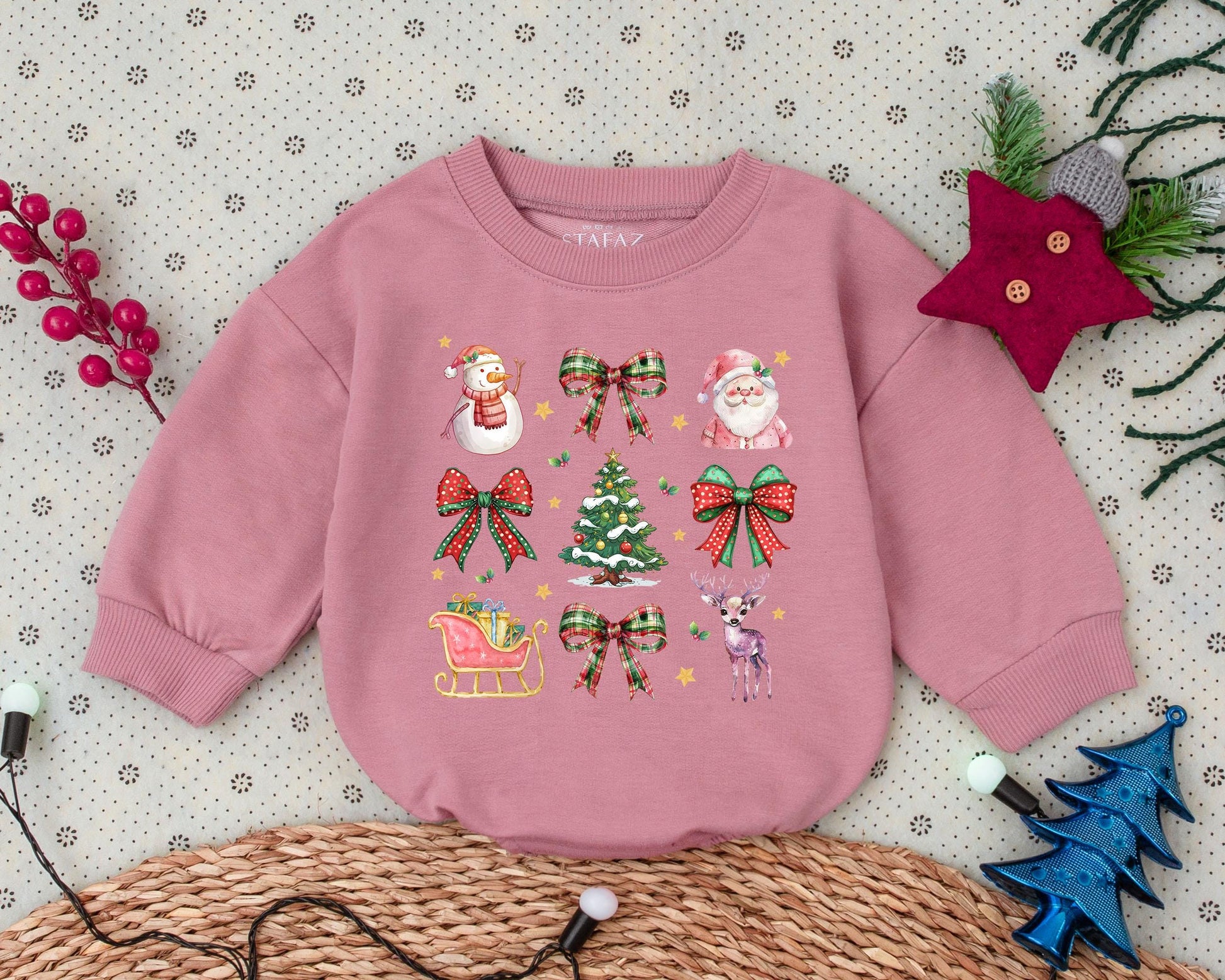 Retro Santa Christmas Romper, Infant Holiday Outfit, Shower Gift