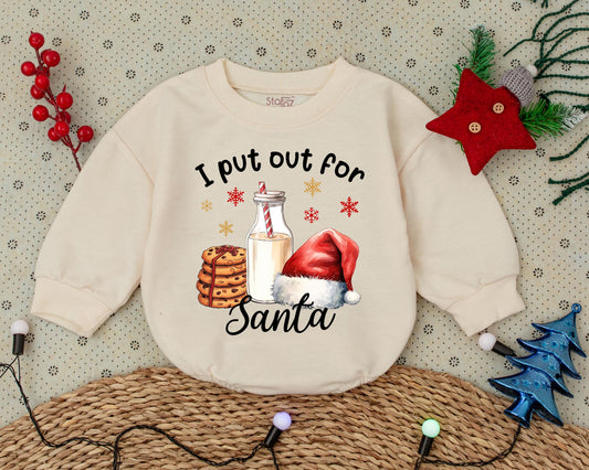 Santa's Baby Romper: Vintage Christmas Toddler Outfit & Gift Set