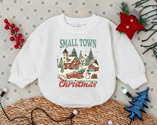 Vintage Christmas Bubble Romper - Baby's First Holiday Outfit  