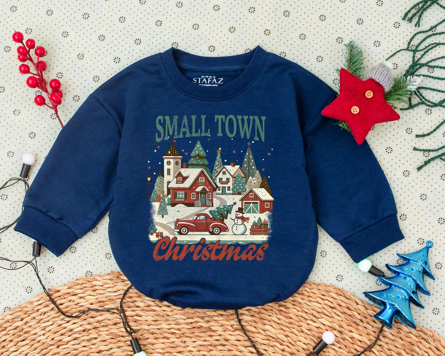 Vintage Christmas Bubble Romper - Baby's First Holiday Outfit  