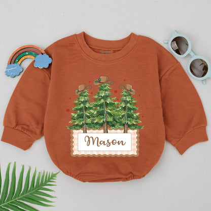 Cowboy Christmas Romper for Newborns - First Xmas Baby Outfit