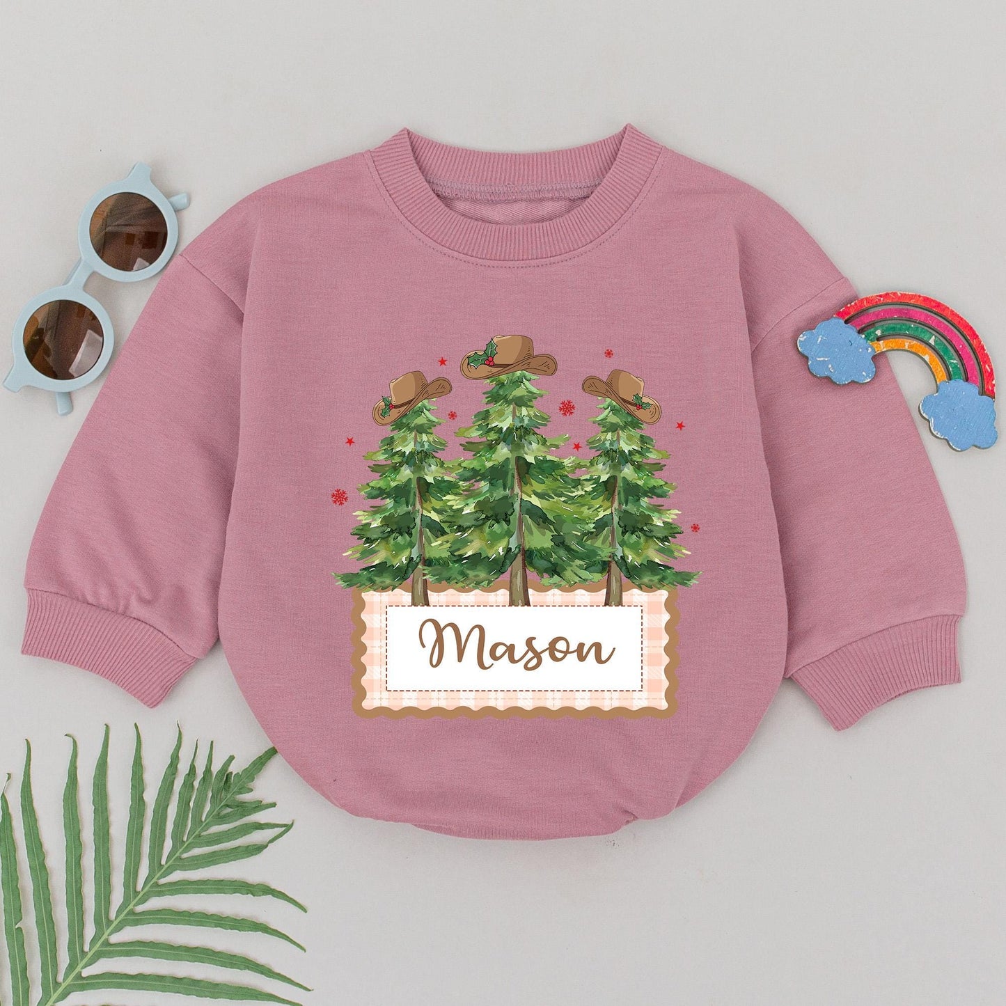 Cowboy Christmas Romper for Newborns - First Xmas Baby Outfit
