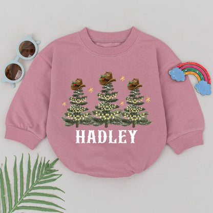 Custom Western Romper for Baby's 1st Christmas - Cowgirl or Cowboy  