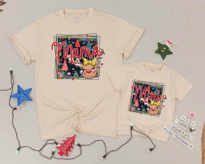 Matching Christmas Reindeer Shirts for Mommy and Me, Family Pajamas