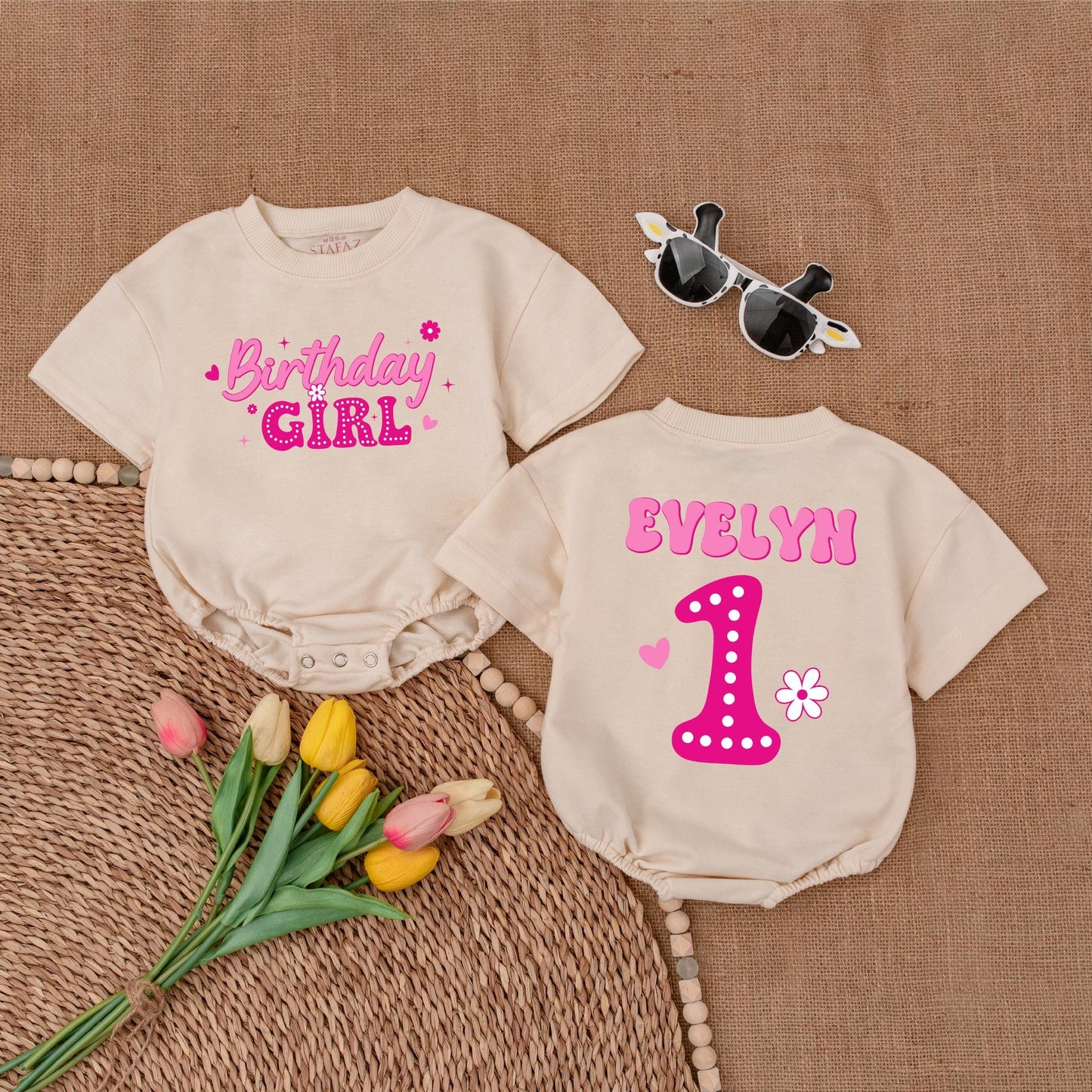 Custom Birthday Girl Romper, 1st Birthday Outfit, Baby Bodysuit