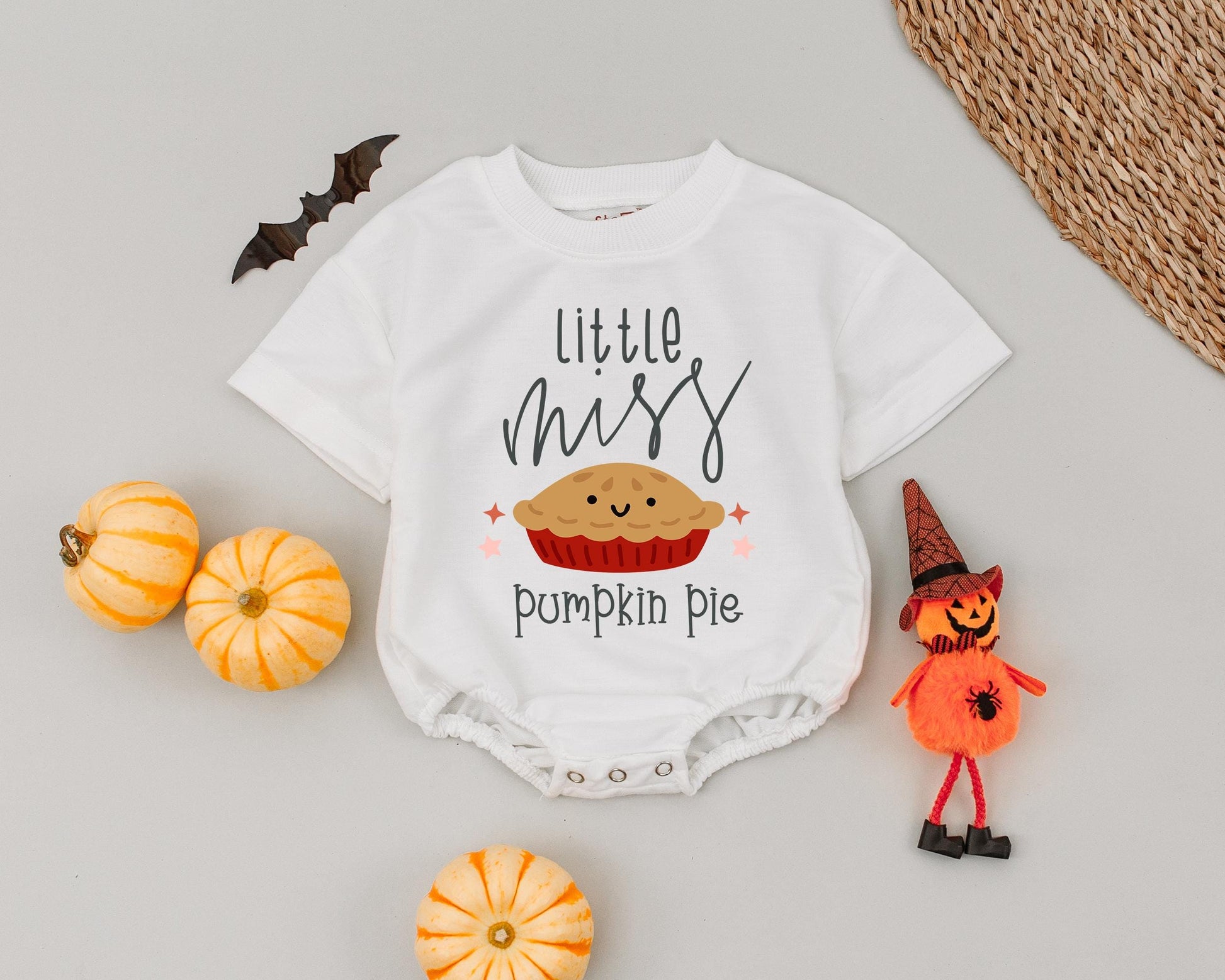 Pumpkin Pie Bubble Romper: Custom Bodysuit for Baby's 1st Thanksgiving