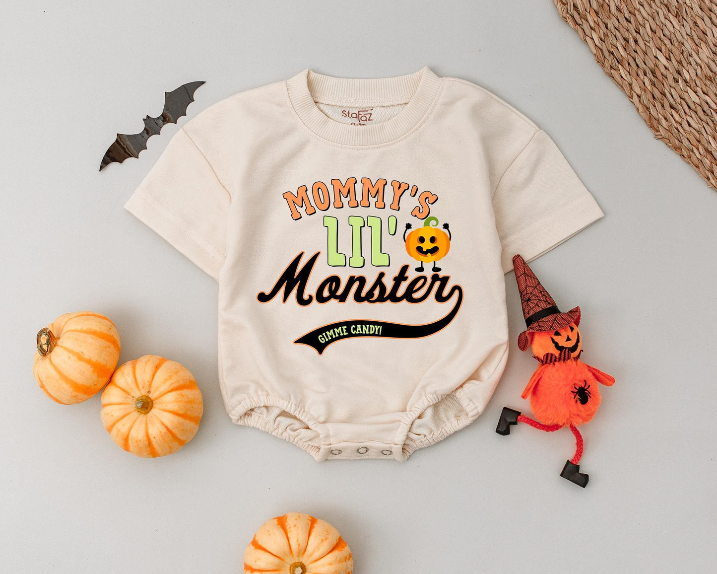 Spooky Pumpkin Baby Romper: Custom Fall & Halloween Outfit