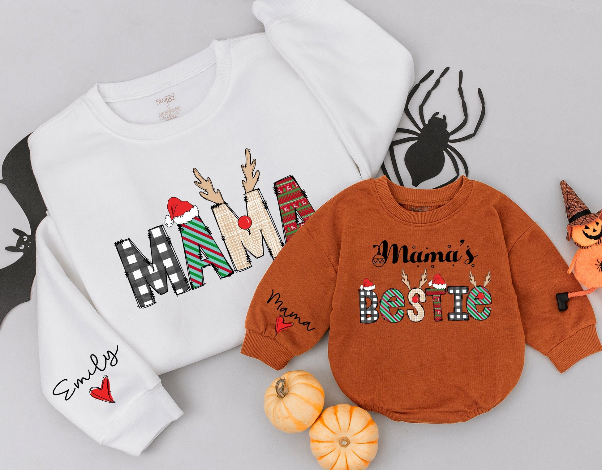 Matching Mama & Bestie Sweaters, Mommy & Me Christmas Outfits