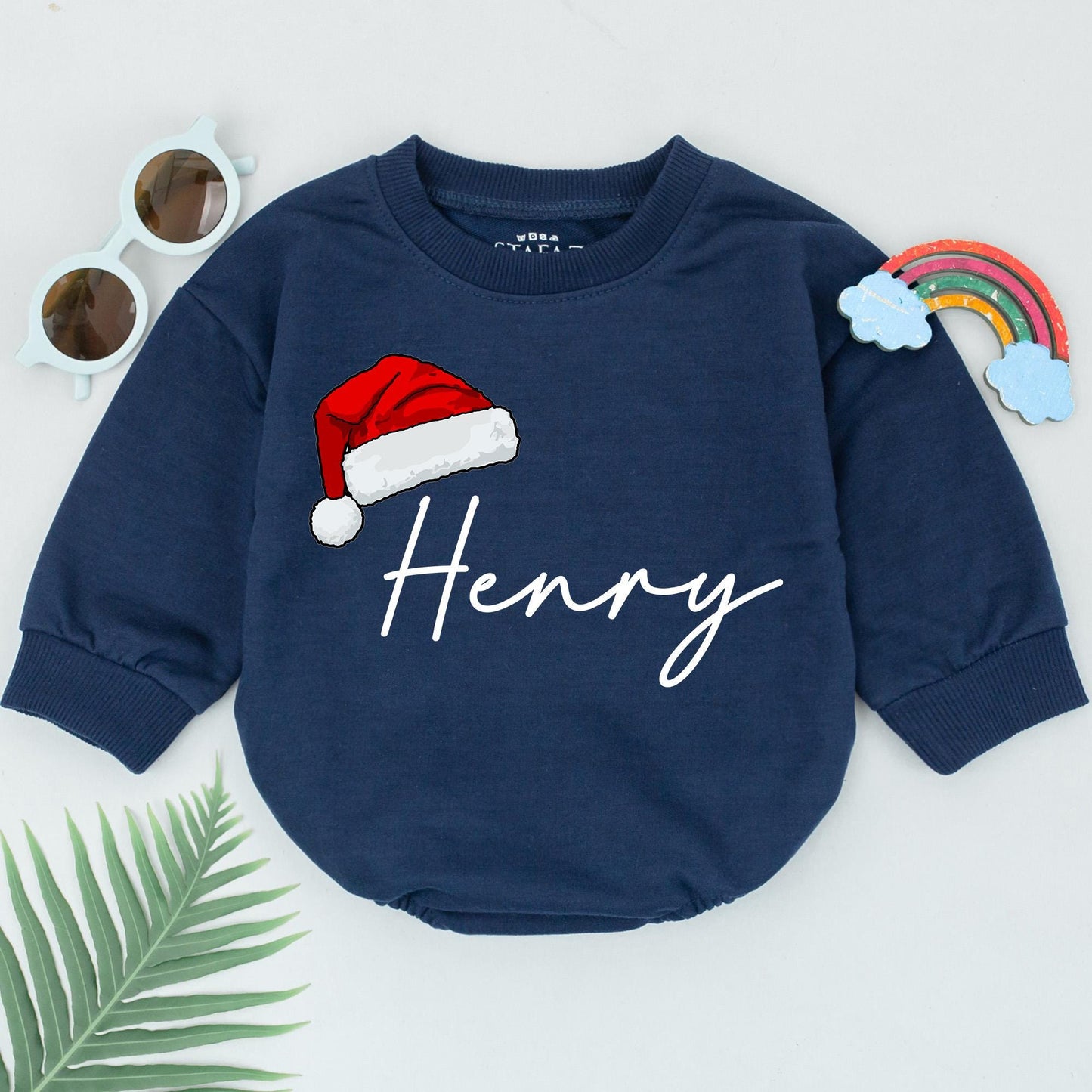 Custom Name Christmas Baby Romper - 1st Christmas Outfit & Gift