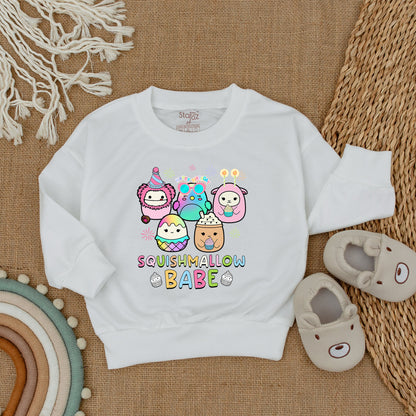 Squishmallow Birthday Outfit: Toddler Romper & Youth Sweater