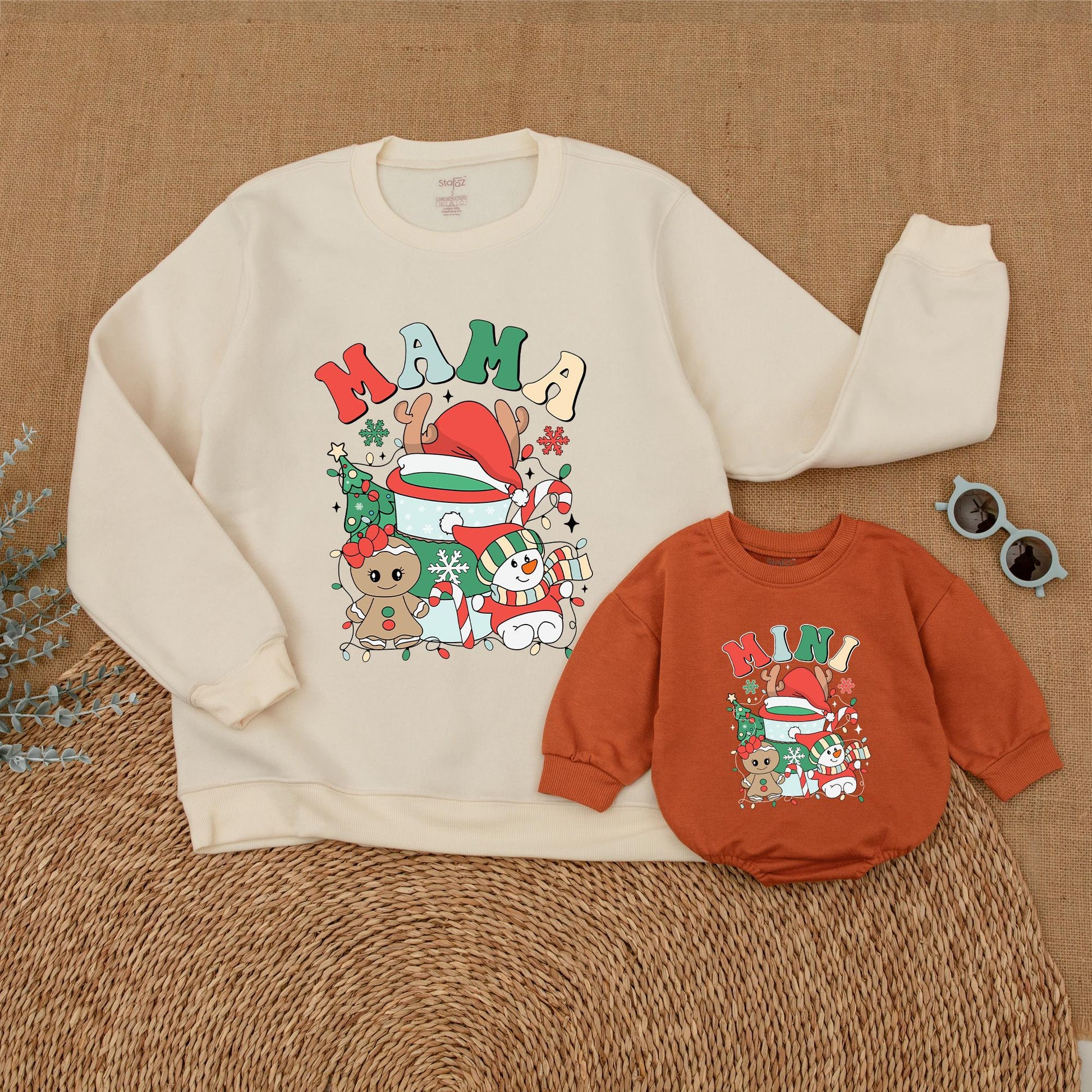 Vintage Christmas Mommy & Me Sweatshirt, Family Matching Outfit