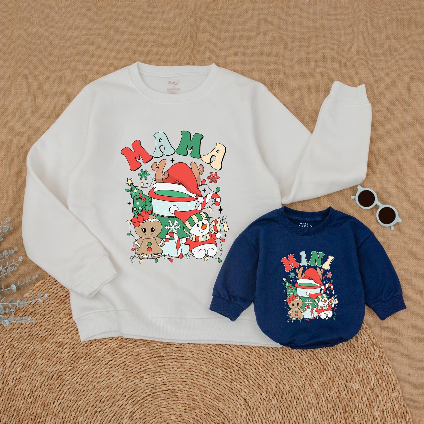 Vintage Christmas Mommy & Me Sweatshirt, Family Matching Outfit