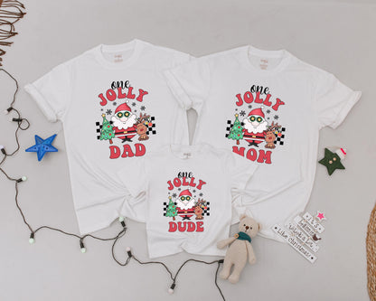 Holly Jolly Family: Personalized Christmas Tees & 1st Birthday Outfit