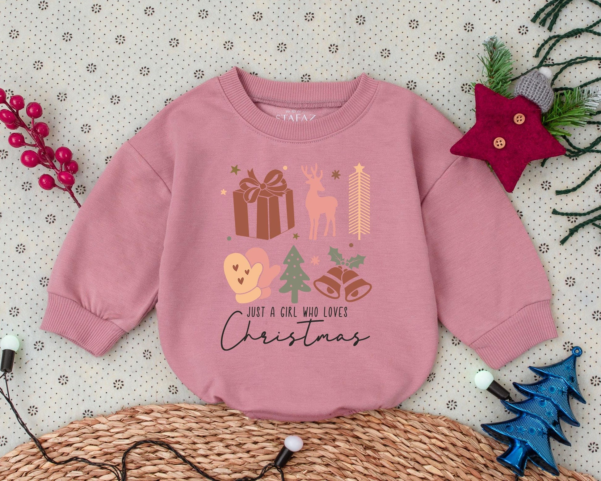 Girl's First Christmas Romper & Toddler Sweatshirt | Baby Gift  